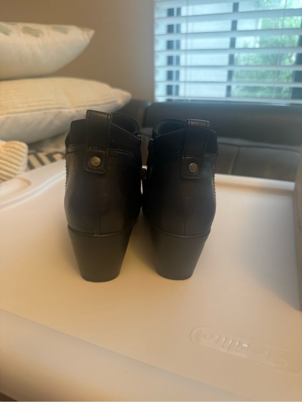 Clarks Black Leather Ankle Booties  Emily Chelsea - Picture 5 of 7